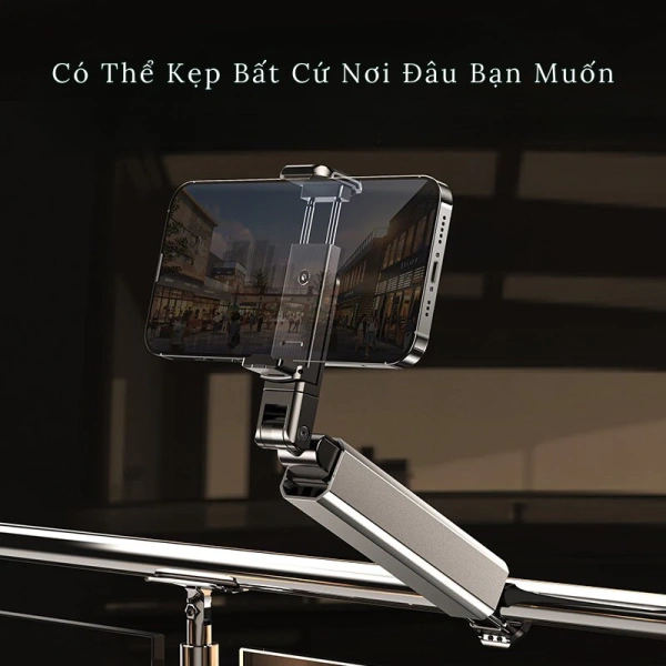 Khi bạn sử dụng kẹp điện thoại mini, thiết bị được giữ cố định ở độ cao và góc mong muốn mà không cần dùng tay. (Ảnh 2)