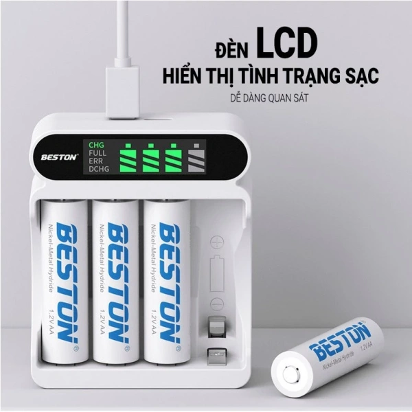Sản phẩm Bộ Sạc pin C9023L 4 slot thương hiệu Beston đáp ứng đầy đủ các tiêu chí quan trọng đã đề cập ở trên: chất liệu ABS cao cấp giúp chịu lực tốt; 4 cổng độc lập, tự ngắt khi đầy để bảo vệ pin và người dùng; đèn báo LED cho phép giám sát nhanh chóng; nguồn vào đa dạng (Micro USB hoặc Type‑C) phù hợp với hầu hết nguồn điện trong văn phòng hiện đại. (Ảnh 5)