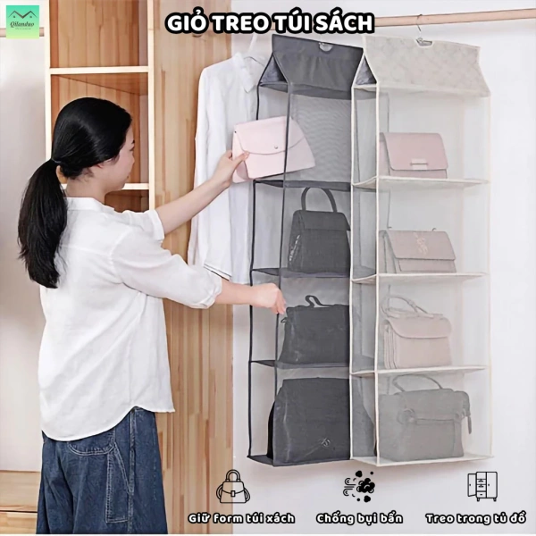 Khi không xem xét khả năng chịu lực, túi treo 4 ngăn trong phòng ngủ dễ làm tủ quần áo lệch và mất hiệu quả chống bụi - Ảnh 1
