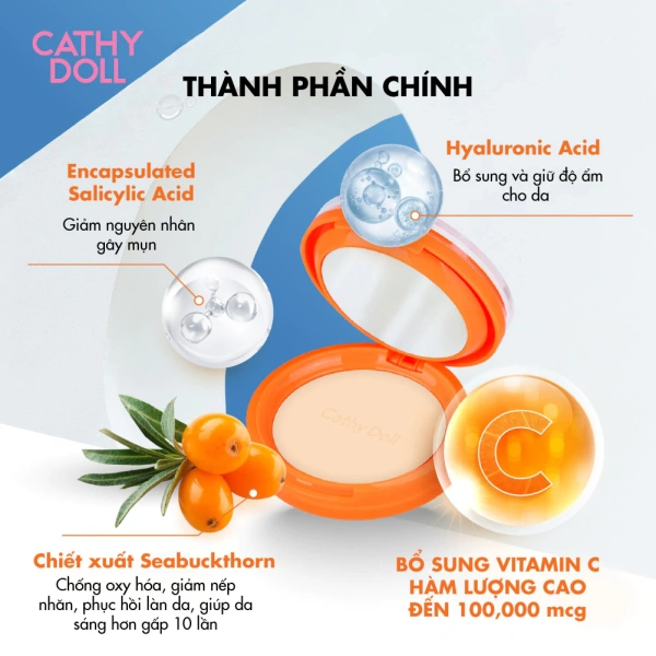 Nếu bạn đang tìm kiếm một sản phẩm đáp ứng được cả ba tiêu chí: kiềm dầu, chống nắng, và nuôi dưỡng da, Phấn Phủ Sáng Da Mờ Thâm Cathy Doll là một lựa chọn đáng cân nhắc. (Ảnh 4)