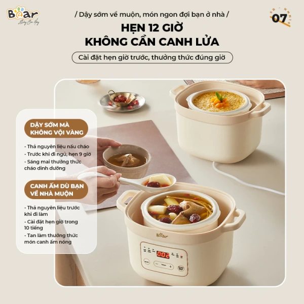Thố sứ trắng cao cấp của nồi nấu chậm Bear NNC16 có khả năng chịu nhiệt tốt, truyền nhiệt đều giúp thực phẩm chín mềm mà không bị khét ở đáy. (Ảnh 3) Thố sứ trắng cao cấp của nồi nấu chậm Bear NNC16 có khả năng chịu nhiệt tốt, truyền nhiệt đều giúp thực phẩm chín mềm mà không bị khét ở đáy. (Ảnh 3)