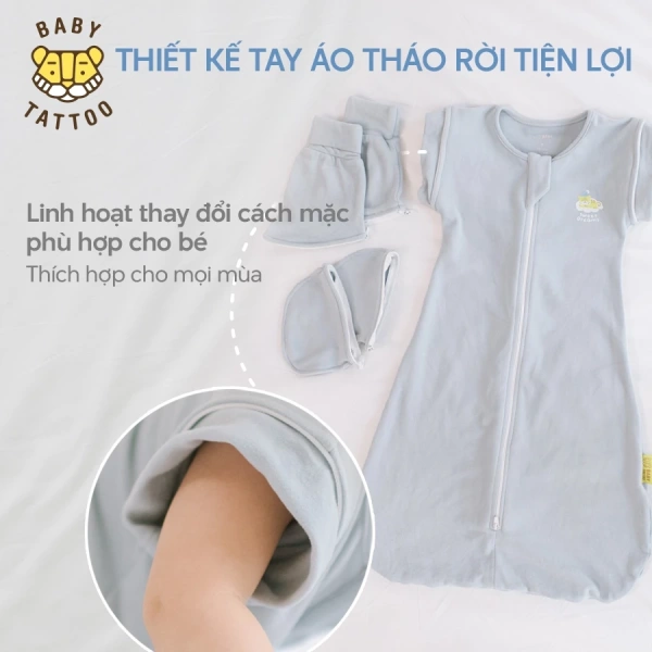 Babey Tattoo đã thiết kế một mẫu túi ngủ đáp ứng hầu hết tiêu chí trên, thích hợp cho trẻ từ 0‑2 tuổi. (Ảnh 4)