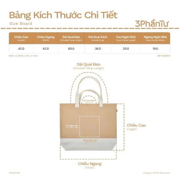 Với kích thước 42 cm x 42 cm, chiếc tote có thể chứa laptop 16 inch, sách, áo khoác nhẹ, và vẫn còn không gian cho phụ kiện. (Ảnh 2) Với kích thước 42 cm x 42 cm, chiếc tote có thể chứa laptop 16 inch, sách, áo khoác nhẹ, và vẫn còn không gian cho phụ kiện. (Ảnh 2)