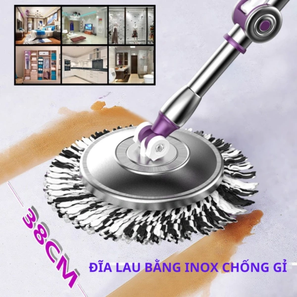 Khi vòng quay 360 độ của cây lau nhà inox khiến góc sạch khó hơn dự kiến - Ảnh 3