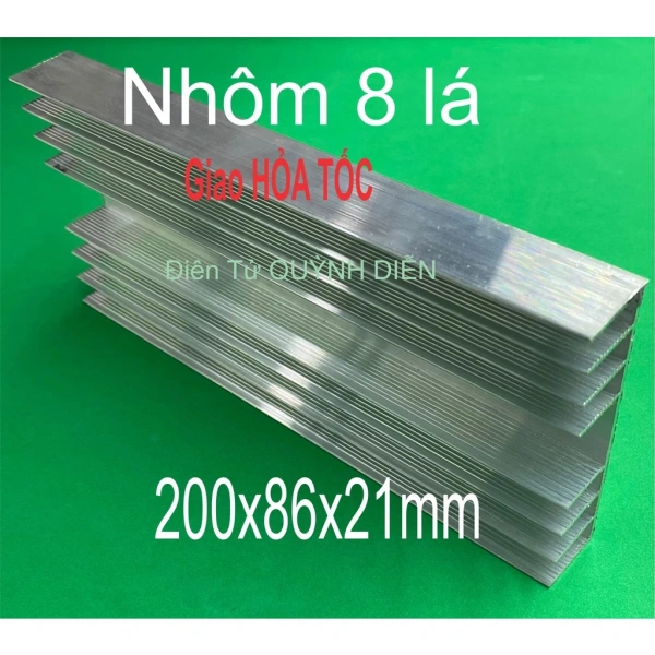 Sản phẩm Nhôm Tản Nhiệt 8 Cánh 200×86×21 mm Nhôm Ampli được quảng cáo với các con số trên, nhưng trong quá trình sản xuất có thể có sai số nhỏ – thường không quá ±0.5 mm nhưng đủ để gây “trục trặc” khi các khe cắm đã được thiết kế sát. (Ảnh 2)