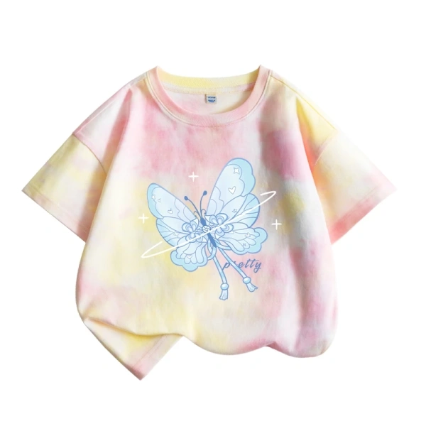 Với áo thun bé gái 100% cotton tie‑dye, dù chất liệu chính là cotton nhưng màu tie‑dye rực rỡ có thể khiến bé cảm thấy hơi nóng hơn một chút trong ngày nắng. (Ảnh 3)