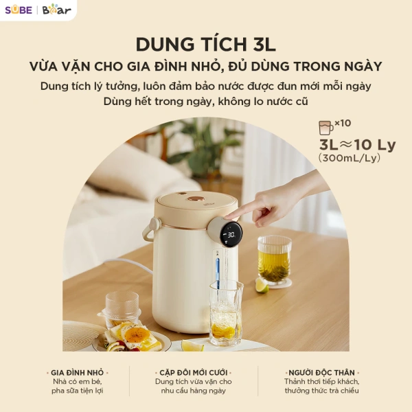 Một bình tốt sẽ cung cấp nhiều mức nhiệt đa dạng, ví dụ từ 40 °C tới 90 °C, đáp ứng nhu cầu pha trà, cà phê, hoặc nấu cháo bột nhanh. (Ảnh 3) Một bình tốt sẽ cung cấp nhiều mức nhiệt đa dạng, ví dụ từ 40 °C tới 90 °C, đáp ứng nhu cầu pha trà, cà phê, hoặc nấu cháo bột nhanh. (Ảnh 3)