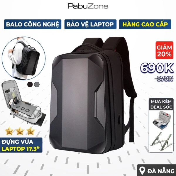 Mưa gió không còn là nỗi lo khi dùng ba lô cứng chống nước cho laptop 17.3‑inch. - Ảnh 1 Mưa gió không còn là nỗi lo khi dùng ba lô cứng chống nước cho laptop 17.3‑inch. - Ảnh 1