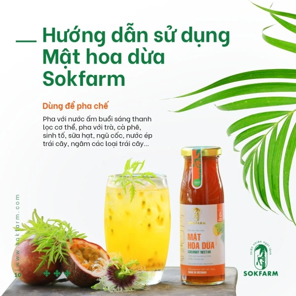 Trong số các thương hiệu trên thị trường, Mật hoa dừa Sokfarm 100% Organic là một sản phẩm được thu hoạch từ những bắp hoa dừa non ở Trà Vinh, nơi có truyền thống canh tác dừa lâu đời. (Ảnh 4)