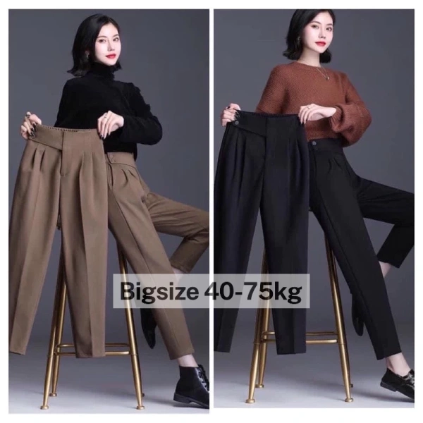 Quần baggy nữ cạp cao size lớn chỉ mang lại cảm giác thoải mái thực sự khi độ rộng dây eo được điều chỉnh phù hợp. - Ảnh 1