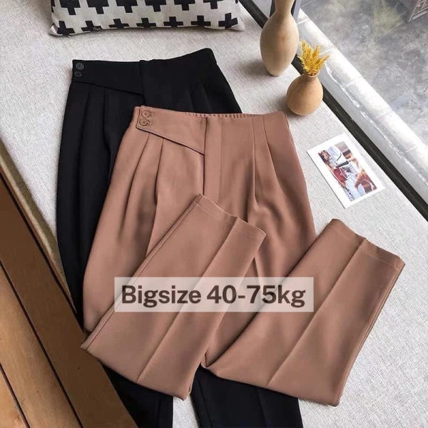 Nếu bạn đang tìm một mẫu quần baggy đáp ứng đầy đủ các tiêu chí trên, Quần baggy nữ 2 khuy lệch cạp cao bigsize (40‑75kg) lưng chun cạp cao của Kiều Lee Fashion là một lựa chọn đáng cân nhắc. (Ảnh 4)