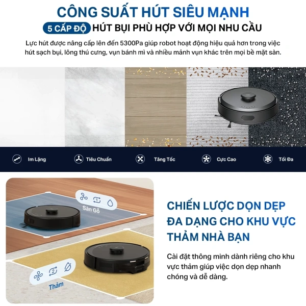 Robot TP‑Link Tapo RV30 Max không chỉ sở hữu lực hút mạnh 5300 Pa và hệ thống Lidar+IMU tiên tiến mà còn cung cấp các tính năng hỗ trợ bảo dưỡng qua phần mềm. (Ảnh 5)