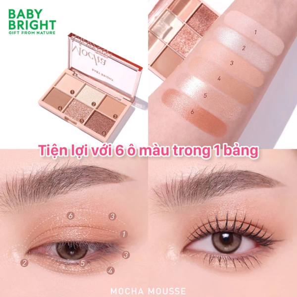 Sau 8‑10 giờ, bạn có thể dùng bông cotton nhẹ để lau nhẹ vùng mắt; nếu vẫn còn màu, nghĩa là bảng BABY BRIGHT đã đáp ứng đúng cam kết “giữ màu lâu trôi cả ngày”. (Ảnh 5)