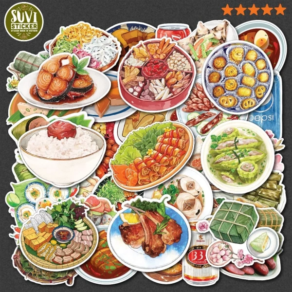 Sticker món ăn ngày Tết chống nước dán lên mũ bảo hiểm: Khi độ bám giảm sau mưa kéo dài - Ảnh 1