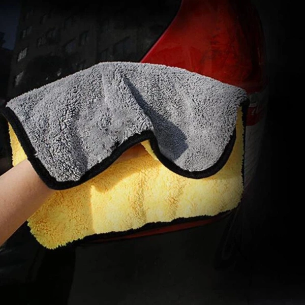 Khăn lau ô tô hai lớp GCAR được dệt từ sợi microfiber – loại sợi tổng hợp có đường kính siêu mỏng, thường dưới 0,5 đệ̀m. (Ảnh 3)