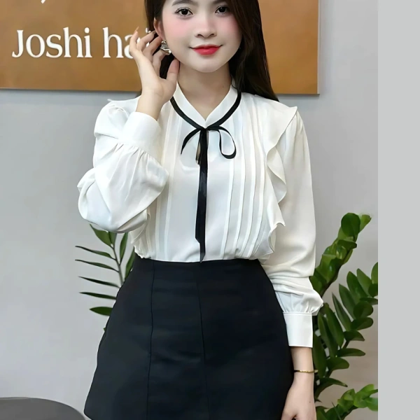 Sự khác biệt mà vải lụa mềm mang lại cho áo sơ mi nữ dài tay cổ tròn trong môi trường công sở - Ảnh 5
