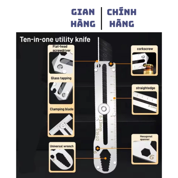 Một mẫu sản phẩm đang được người tiêu dùng ưa chuộng hiện nay là Dao Dọc Giấy Inox Đa Năng Chống Rỉ Cắt Giấy Vặn Mở Ốc Mở Lắp Bia Cậy Nắp Chai Đo Đạc Siêu Tiện Ích. (Ảnh 5)