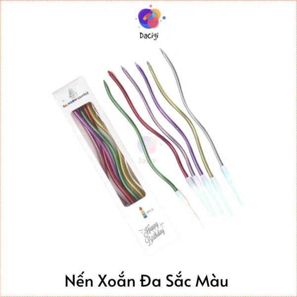 Trong thị trường hiện nay, có rất nhiều loại nến sinh nhật, nhưng nến xoắn trang trí bánh sinh nhật được ưa chuộng vì vẻ đẹp tinh tế và khả năng tạo hiệu ứng ánh sáng sinh động. (Ảnh 5)
