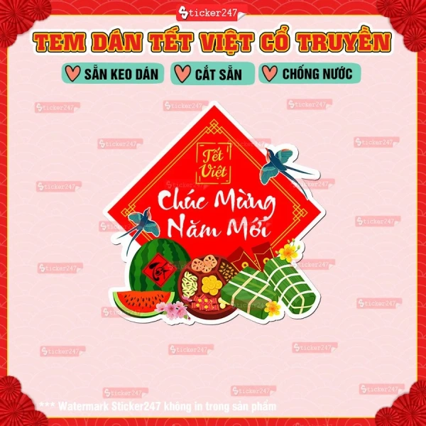 Ví dụ, Tem Tết Chúc Mừng Năm Mới Loại 1 – Decal Tết An Khang, Như Ý Dán Bánh Chưng được bán với mức giá 22.500 đ (giá khuyến mãi) so với giá gốc 28.800 đ, là một lựa chọn có giá trị nếu đáp ứng các tiêu chí trên. (Ảnh 4)