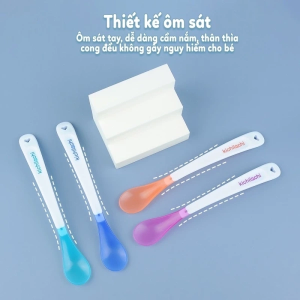 Một trong những lựa chọn được nhiều gia đình tin dùng hiện nay là Bộ Thìa Mềm Báo Nóng Kichilachi của Shop Uni Baby. (Ảnh 4)