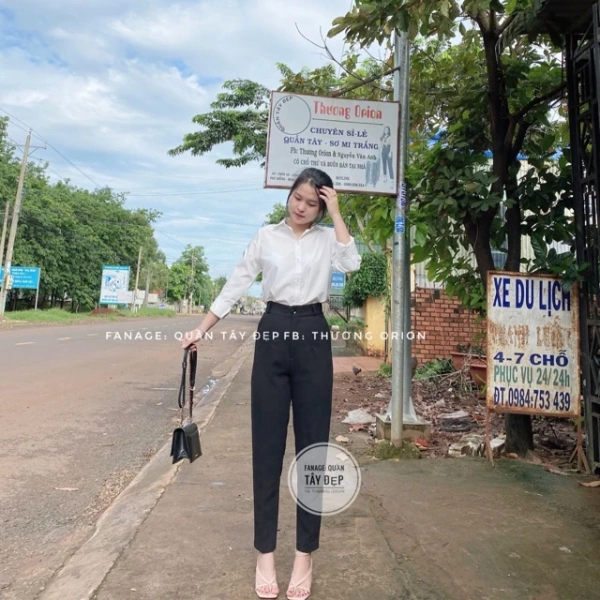 Ảnh chụp thật hé lộ sức khác biệt của quần tây nữ đai cao mà ít ai chú ý