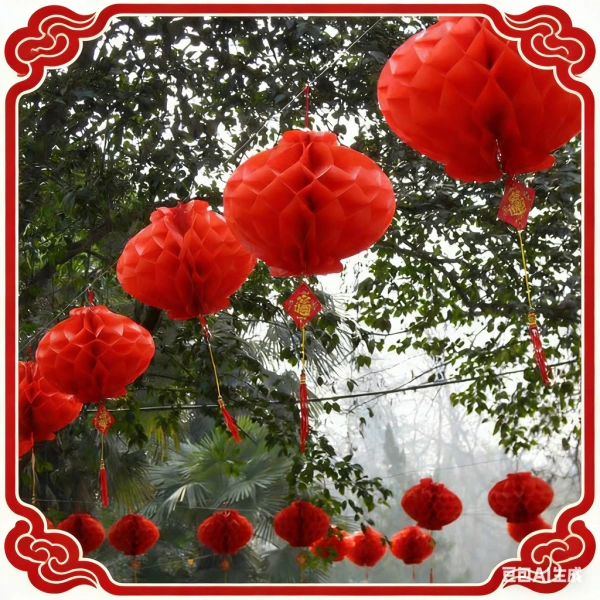 Ánh sáng dịu nhẹ của đèn lồng đỏ chữ Phúc làm bừng lên những kỷ niệm Tết chưa từng nghĩ tới
