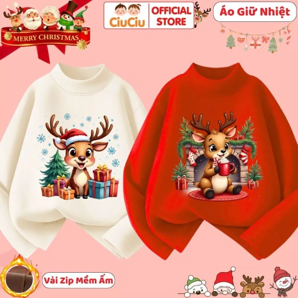Áo giữ nhiệt thiết kế tuần lộc cho bé: Khi cảm giác ấm áp vượt qua mong đợi trong những ngày Giáng sinh lạnh giá