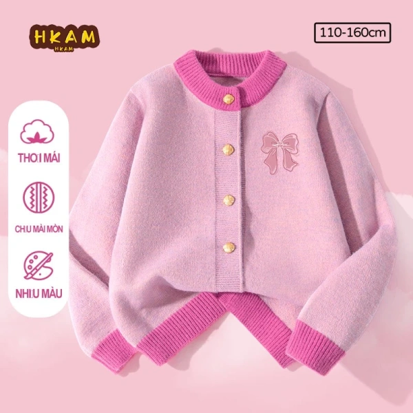 Áo khoác cardigan bé gái êm mềm mang lại cảm giác ấm áp, nhưng dễ co rút khi giặt sai cách