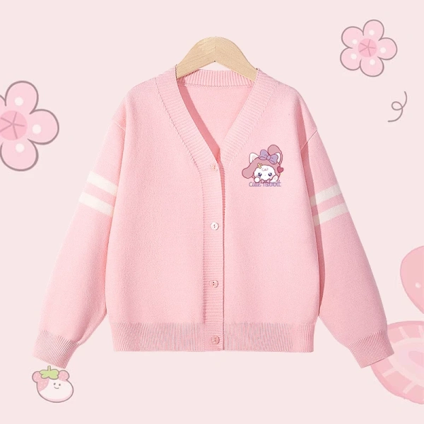 Áo khoác cardigan dệt kim in hình trái tim cho bé gái ấm áp nhưng lại khiến con khó tự mặc