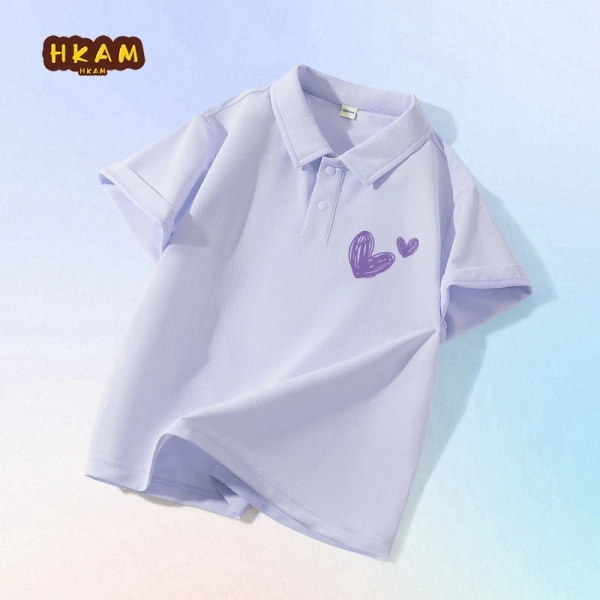 Áo polo bé gái với vải mát mẻ, khô nhanh và họa tiết trái tim: bí quyết giảm nhiệt cho ngày hè năng động