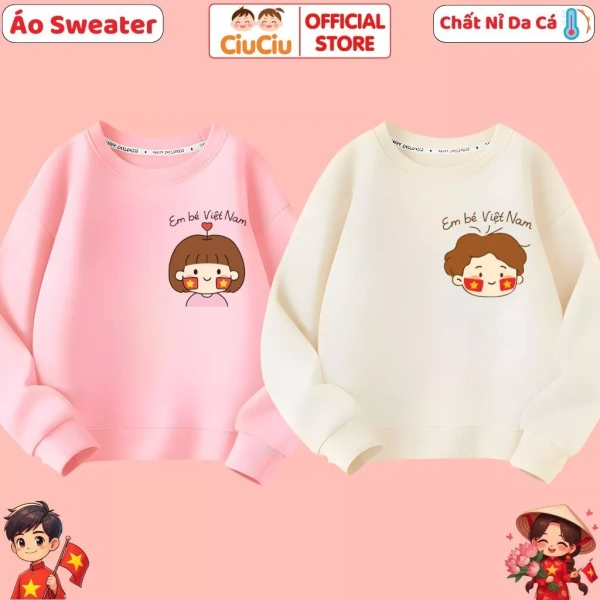Áo sweater nỉ cho bé dày dặn, ấm áp giảm lo lắng mùa thu nhưng lại tạo câu hỏi về cách bảo quản