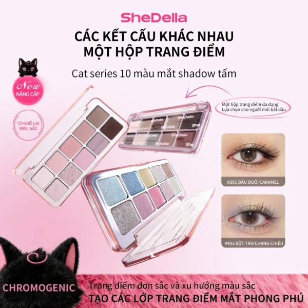 Bảng phấn mắt 10 màu nhũ: Khi độ bám màu vượt qua kỳ vọng suốt cả ngày