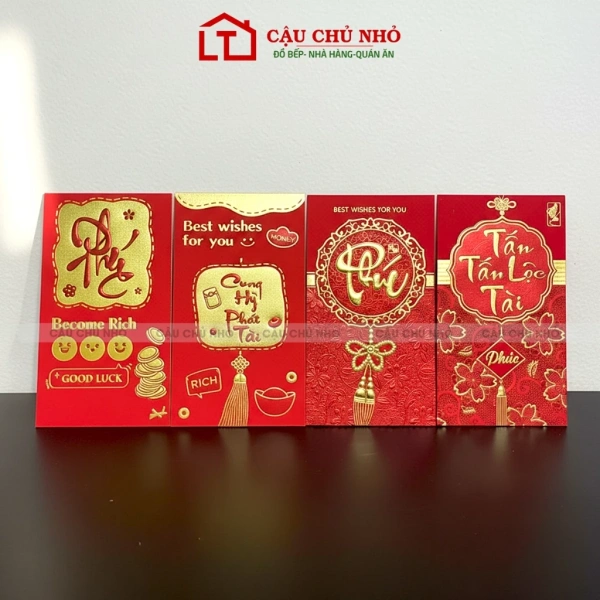 Bao lì xì đỏ Tết 2026 – Khi màu nhung sang trọng lại làm trẻ khó mở ngay