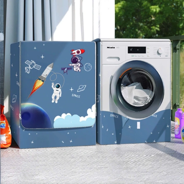 Bảo vệ máy giặt lồng ngang bằng áo trùm bạt siêu bền: Khi mong đợi gặp thực tế sau mùa mưa