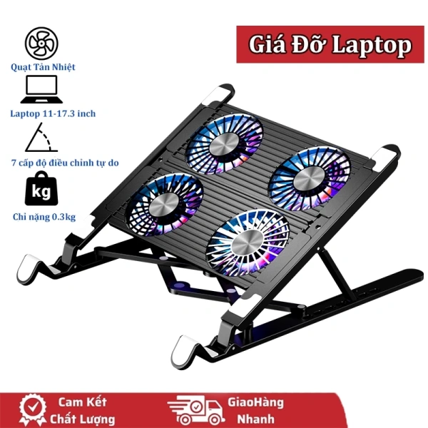 Chỉ bật quạt trên đế tản nhiệt laptop mà không điều chỉnh độ cao, hiệu quả làm mát giảm đáng kể