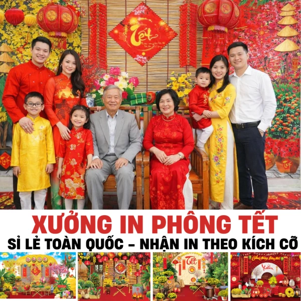 Chi tiết màu sắc trong phông nền Tết và tranh vải treo tường quyết định cảm giác ấm áp cho căn nhà vào dịp năm mới