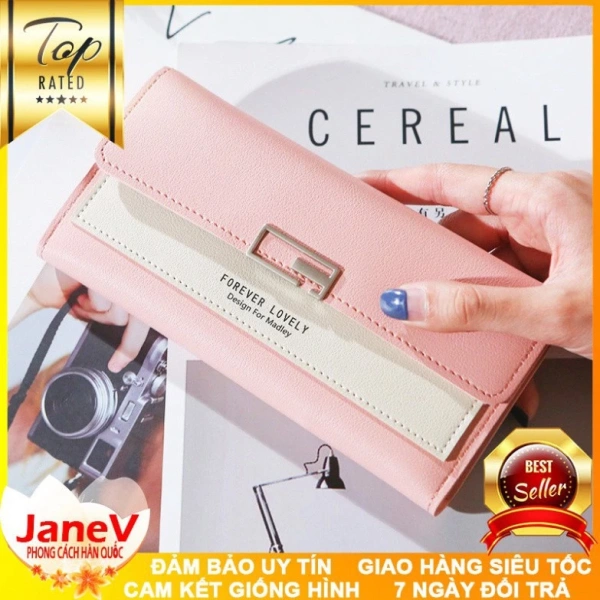 Chiếc ví cầm tay nữ dài, 8 màu và phong cách Hàn Quốc khiến áo luôn bám vì vị trí ngăn tiền không phù hợp