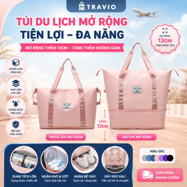 Có thực sự cần túi xách du lịch 2 tầng cỡ lớn, nhiều ngăn, chống thấm khi hành lý thường vượt quá dự tính?