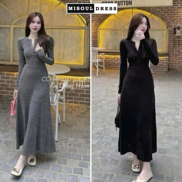 Đầm bầu len dày dặn cho công sở: khi giữ ấm lại khiến việc lựa chọn giày đi lại trở nên bất ngờ khó khăn.