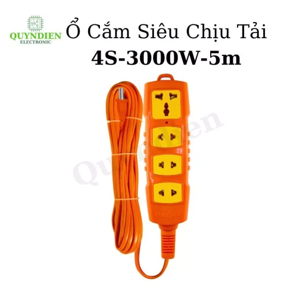 Độ dài 5 m của ổ cắm siêu chịu tải khiến việc sắp đặt thiết bị công suất lớn trong phòng khách trở nên bất ngờ.