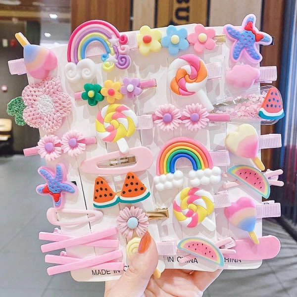 Kẹp tóc bé gái họa tiết hoạt hình Hàn Quốc dễ thương thường rơi rụng sau buổi chơi năng động