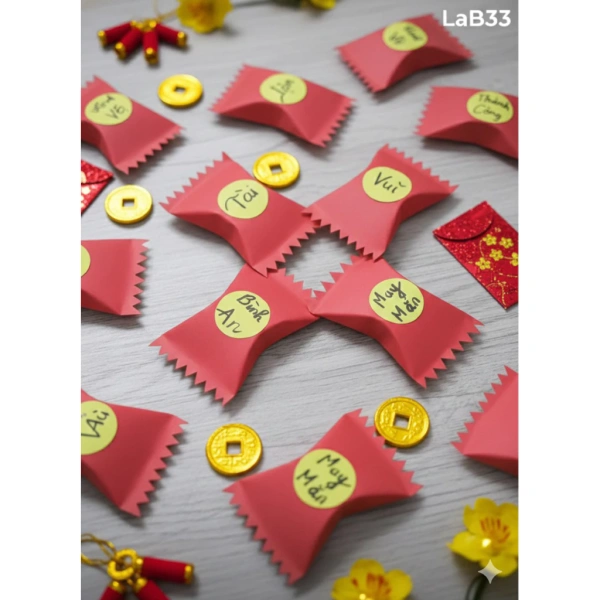 Khi bao lì xì đầy kẹo, một túi phụ lẻ nhỏ gọn lại giải quyết vấn đề bất ngờ