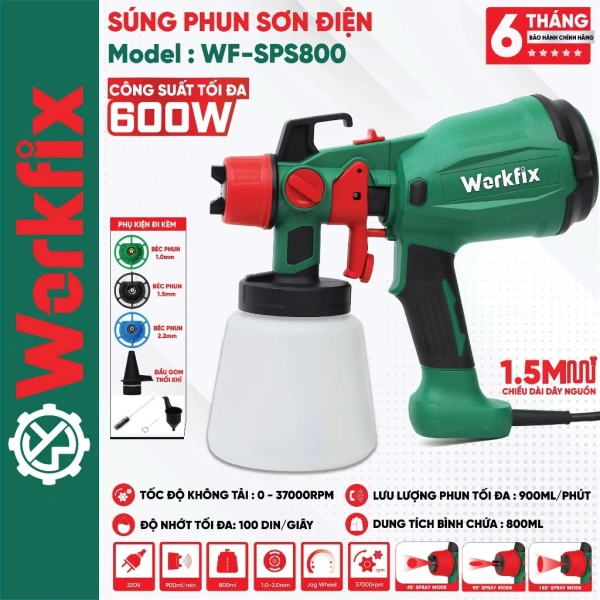 Máy phun sơn điện công suất 600W, dung tích 800ml: Chi tiết nhỏ mà hầu hết người dùng không để ý đến