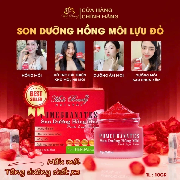 Môi căng ẩm suốt ngày mà vẫn khô vào buổi tối: bất ngờ thường gặp khi dùng son dưỡng môi màu lựu đỏ