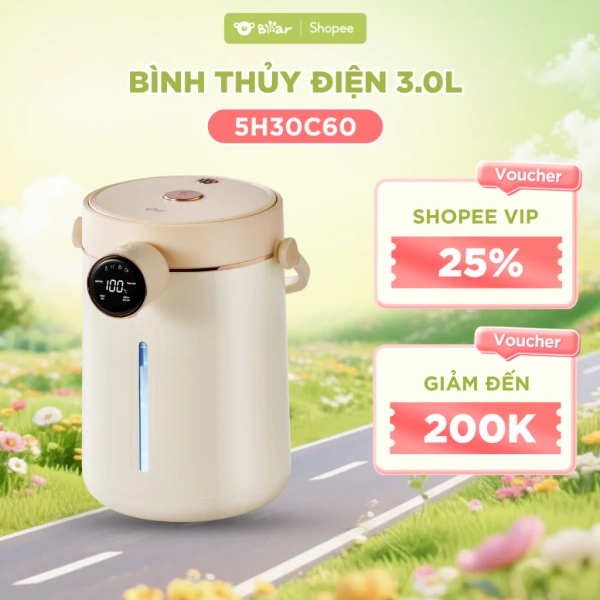 Một chạm cảm ứng trên bình thủy điện 3 lít giữ nhiệt biến bữa sáng bận rộn thành khoảng thời gian nhâm nhi thư thái