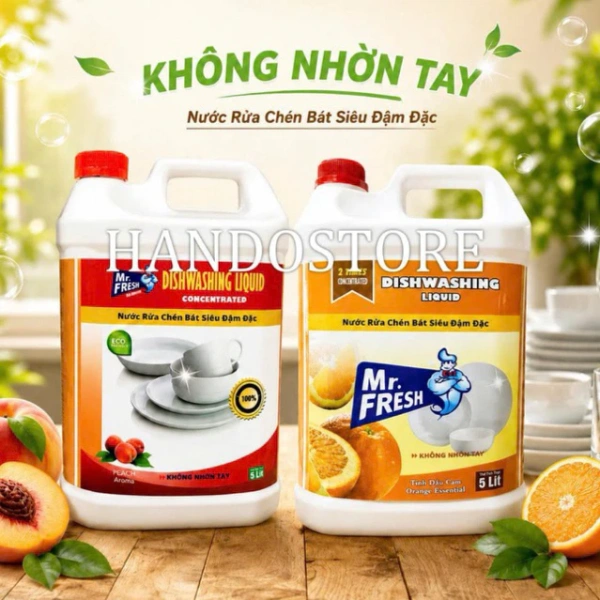 Mùi đào cam quyến rũ của nước rửa chén đậm đặc 5L thực tế lại gây khô da sau vài tuần sử dụng