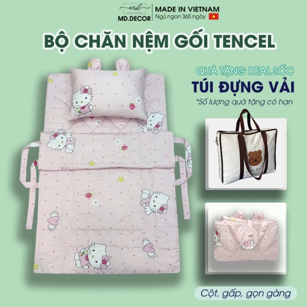 Những ngày đầu tiên mang bộ chăn gối đệm lụa Tencel tới lớp: cảm giác mát mịn vượt qua dự đoán