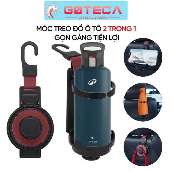 Phát hiện bất ngờ: móc treo đa năng gắn đầu ghế giúp giữ cốc nước và điện thoại mà không cản trở tay lái
