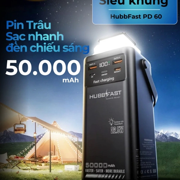 Pin dự phòng 50000 mAh sạc nhanh 22.5 W – Khi kỳ vọng sạc liên tục cho mọi thiết bị lại gặp giới hạn thực tế.