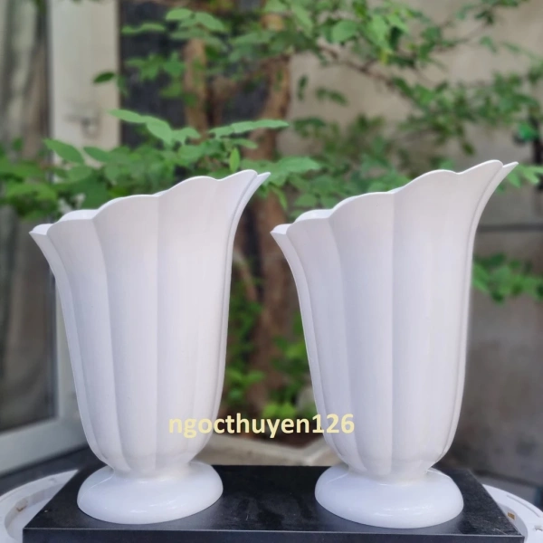 Sự bất ngờ khi chậu nhựa trắng lớn giữ độ ẩm tốt hơn mong đợi, làm sáng tươi mọi góc hoa kiểng.